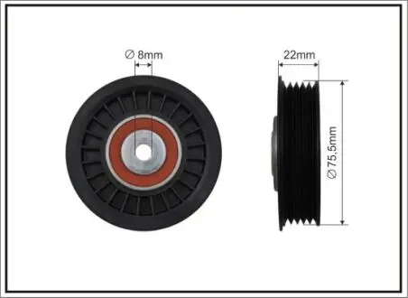 Ролік75,5x8x19 VAG 1.9TDI 00- CAFFARO 8222