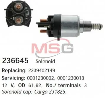 Втягивающее реле стартера CARGO 236645