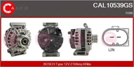 Генератор Ford Tourneo/Transit Custom V362/Transit V363 2.2TDCi 12- (14V/210A) CASCO CAL10539GS