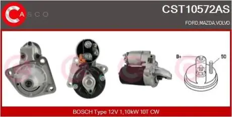 Стартер 12V 1.1KW CASCO CST10572AS