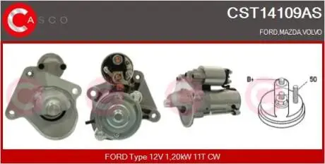 Стартер 12V 1.2KW CASCO CST14109AS
