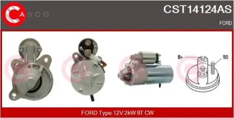 Стартер 12V 2.0KW CASCO CST14124AS