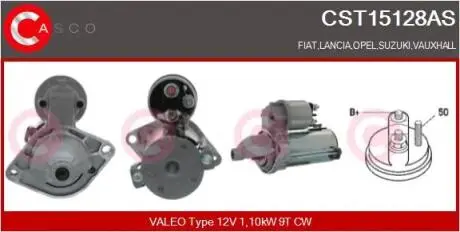 Стартер 12V 1.1KW CASCO CST15128AS