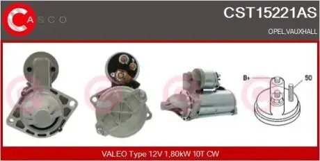 Стартер 12V 1.8KW CASCO CST15221AS