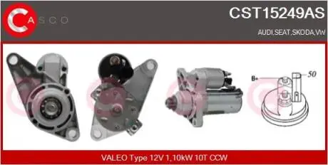 Стартер 12V 1.1KW CASCO CST15249AS