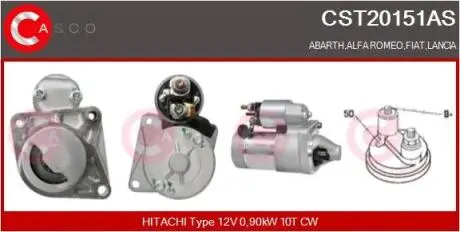 Стартер 12V 0.9KW CASCO CST20151AS