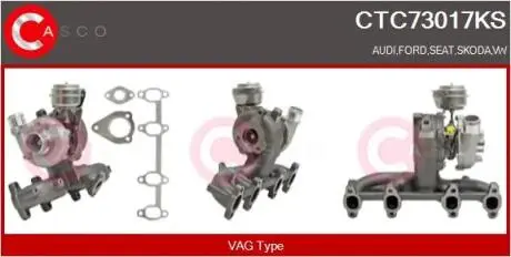 Турбина Audi/Seat/VW 1.9TDI 74 кВт CASCO CTC73017KS