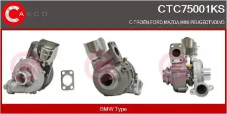 Турбіна Citroen Berlingo/Peugeot Partner 1.6HDI 08- (80kW) CASCO CTC75001KS