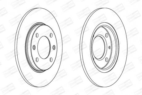 Тормозной диск задний Citroen Saxo, Xsara / Peugeot 106, 206, 306, 309 CHAMPION 561555CH (фото 1)