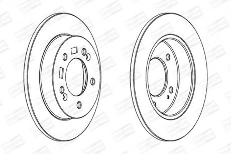 Тормозной диск задний Hyundai ix20 / Kia Venga CHAMPION 563033CH (фото 1)