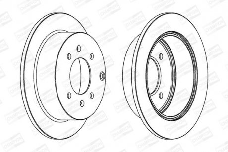 Тормозной диск задний Hyundai Matrix / Sonata / Kia Magentis CHAMPION 563042CH (фото 1)
