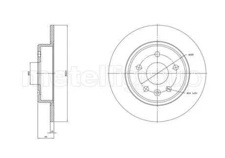 OPEL Гальмівний диск задній ASTRA K 1.0-1.6 15-22 CIFAM 800-1823C