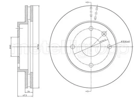 Тормозной диск перед. Lacetti 05- (256x24) CIFAM 800-719
