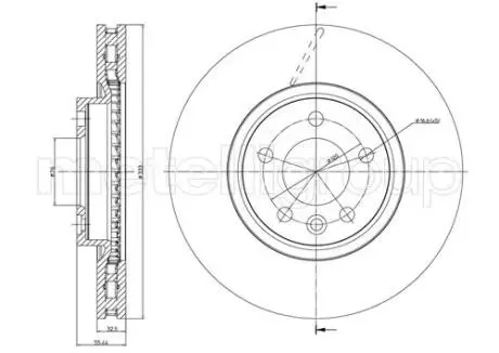 Диск тормозной (передний) VW T5 03- (333x32.5) (R17) CIFAM 800727C