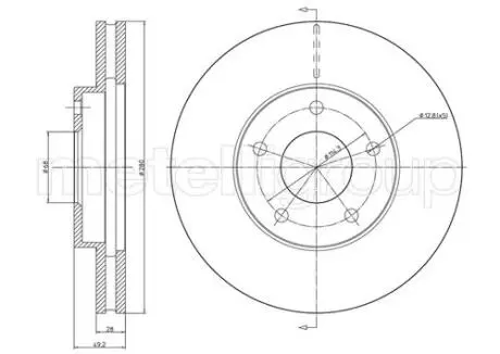 Гальмівний диск перед. Almera/Cefiro/Maxima/Primera/QX (00-10) CIFAM 800-764C
