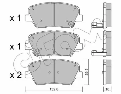 Гальмівні колодки перед Hyundai Genesis/KIA Carens 1.7-3.0 10- CIFAM 822-1026-0