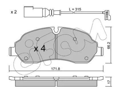 Тормозные колодки перед. Ford Transit 2.0- 2.2 13- CIFAM 822-1032-0