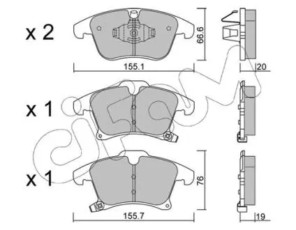 Гальмівні колодки перед. Ford Galaxy/Mondeo V 1.0-2.5 12- CIFAM 822-1039-0