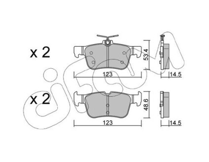 Тормозные колодки (задние) Ford Mondeo/Galaxy/S-Max/Kuga 1.5-2.0 D 12- (Ate) CIFAM 82210402