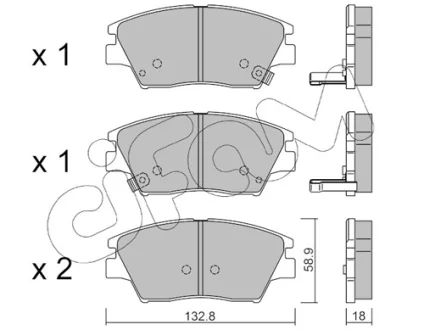 SSANGYONG гальмівні колодки передн.TIVOLI, XLV 1.6/1.6D 03.15- CIFAM 822-1098-0