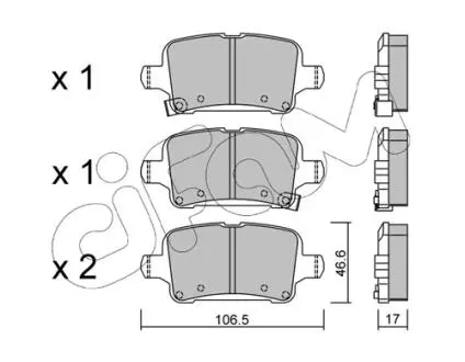Тормозные колодки зад. Chevrolet Cruze /Bolt /Opel Astra K 1.0-1.6 15- CIFAM 822-1116-0