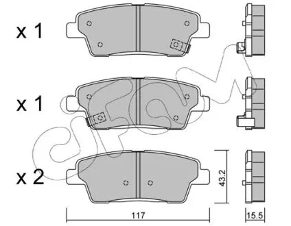 Тормозные колодки дисковые HYUNDAI GENESIS 14- TY£ CIFAM 82211400