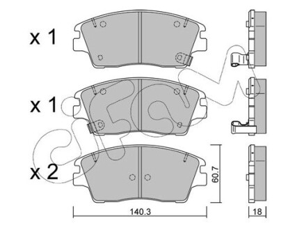 Тормозные колодки перед. Hyundai ix35 /Tucson /Elantra /Kia Sportage 1.6-2.4 13- CIFAM 822-1164-0