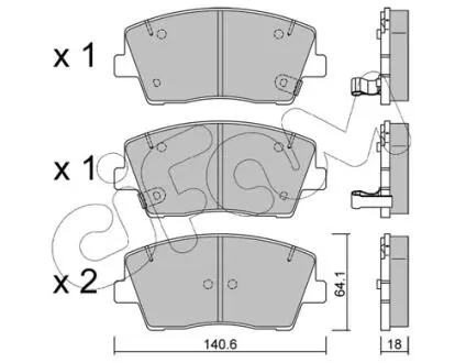 KIA Комплект гальмівних колодок STINGER (CK) 2.0 T-GDI 17- CIFAM 822-1168-0