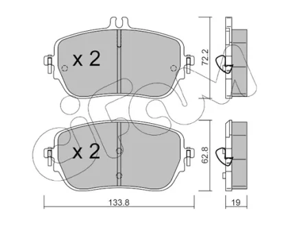 Колодки тормозные (передние) MB A-class (W177)/B-class (W247) 18- (CBI) CIFAM 822-1193-0
