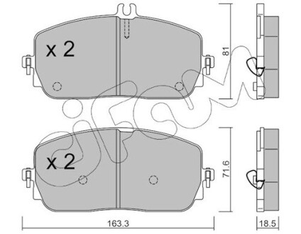 Тормозные колодки (передние) MB A-class (W177)/B-class (W247)/G-class (W463) 18-/GLA/GLE-class 19- CIFAM 82211940 (фото 1)