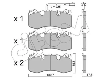 MASERATI Комплект гальмівних колодок передні LEVANTE Джип (M161) 3.0 Q4 16- CIFAM 822-1202-0