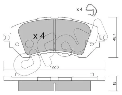 Колодки тормозные (передние) Toyota Yaris 13- (Akebono) CIFAM 822-1219-0