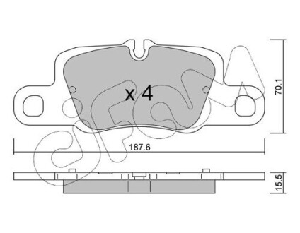 Колодки гальмівні (задні) Porsche 911 11-19/Panamera 10- CIFAM 82212570