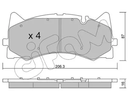 Колодки гальмівні (передні) MB C-class (W205) C63AMG 14- (Akebono) CIFAM 822-1271-0