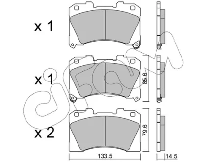 TOYOTA Комплект гальмівних колодок передні YARIS (_P21_, _PA1_, _PH1_) 1.6 GR 4WD (GXPA16) 20- CIFAM 822-1288-0
