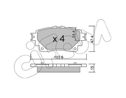 Тормозные колодки (задние) Toyota Corolla 19-/ Yaris Cross 20- (Advics) CIFAM 82212900