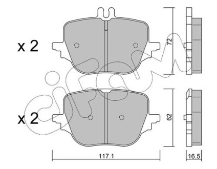 Тормозные колодки (задние) MB C-class (W206)/S-class (W223) 20- (ZF) Q+ CIFAM 82213130