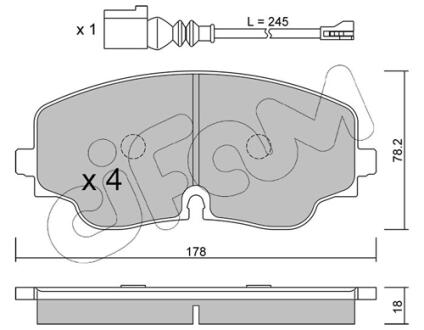 Колодки гальмівні (передні) VW Golf VIII/Tiguan 20- (ZF) (+датчик) CIFAM 82213160