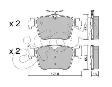 VW К-кт гальмівних колодок CADDY V Мінівен (SBB, SBJ) 2.0 TDi BMT 20-, GOLF VIII (CD1, DA1) 2.0 GTI 20-, CUPRA FORMENTOR (KM7, KMP) 1.4 e-Hybrid/2.0 21- CIFAM 822-1317-0