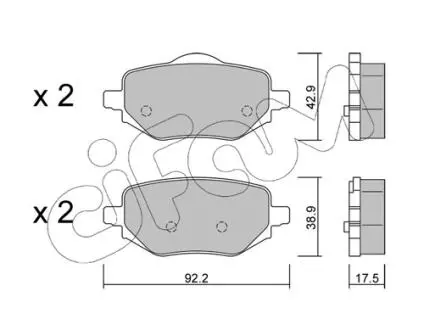 Колодки гальмівні (задні) Citroen C4 20-/Peugeot 2008/208/Opel Corsa F 19-/Mokka 20- CIFAM 82213230
