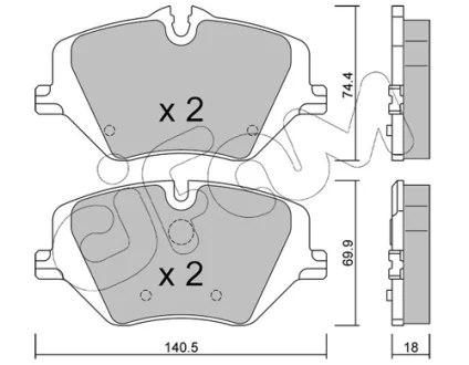 Колодки тормозные (передние) BMW 2 (U06) 21-/5 (G60) 23-/X1 (U11) 22- CIFAM 822-1354-0