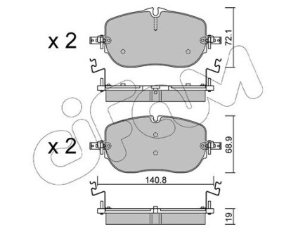 Колодки тормозные (передние) MB C-class (W206) 21- OM654 Q+ CIFAM 82213560