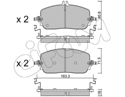 Тормозные колодки (передние) MB C-class (W206) 21-/GLC-class (X254) 22- CIFAM 82213570 (фото 1)