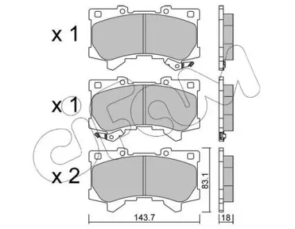 Колодки тормозные (передние) Lexus LX/Toyota Land Cruiser 300 3.3/3.4 21- (Advics) CIFAM 822-1401-0