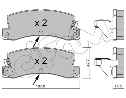 Колодки гальмівні задн. Avensis/Corolla/Camry/Corona/Celica/Carina/RX/ES 87-07 CIFAM 822-161-2