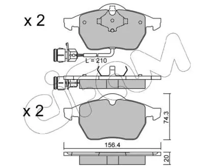 Гальмівні колодки перед 100/200/A4/A6/Passat 79-01 CIFAM 822-181-0
