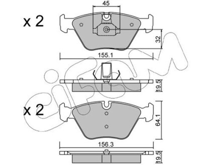 Гальмівні колодки перед. BMW 5 (E39) 95-03 (ATE) CIFAM 822-207-3