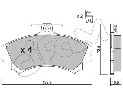 Гальмівні колодки перед. Mitsubishi Colt/Volvo S40/V40 1.1-2.0 i/TD 95- (TRW) CIFAM 822-216-0