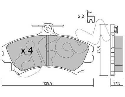 Гальмівні колодки перед. Mitsubishi Colt/Volvo S40/V40 1.1-2.0 i/TD 95- (TRW) CIFAM 822-216-1