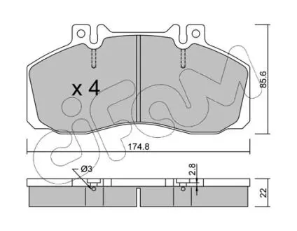 Колодки гальмівні W905/T2-W667/W668/W669/W670 (85-13) CIFAM 822-267-0